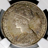 1864 NGC AU 53 Gothic Florin Victoria Die 12 Great Britain Silver Coin (26042402C)