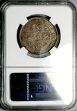 1864 NGC AU 53 Gothic Florin Victoria Die 12 Great Britain Silver Coin (26042402C)