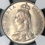 1887 NGC MS 64 Victoria Florin Great Britain Jubilee Silver 2 Shillings Coin (24032605C)