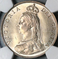 1887 NGC MS 64 Victoria Florin Great Britain Jubilee Silver 2 Shillings Coin (24032605C)