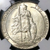 1902 NGC MS 62 Edward VII Florin Great Britain Sterling Silver Coin (24051204C)