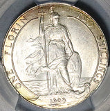 1908 PCGS MS 62 Florin Edward VII Great Britain 2 Shillings Sterling Silver Coin (26083003C)