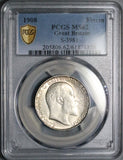 1908 PCGS MS 62 Florin Edward VII Great Britain 2 Shillings Sterling Silver Coin (26083003C)