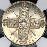 1926 NGC MS 63 Florin George V Great Britain 2 Shillings Silver Coin (24060602C)