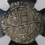 1578 NGC XF 40 Elizabeth I 3 Pence Great Britain England Hammered Silver Coin (26070301C)