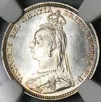 1892 NGC MS 67 Victoria Maundy 3 Pence Great Britain Sterling Silver Coin POP 5/0 (24051904C)