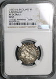 1553 NGC VF Mary Groat 4 Pence Hammered Britain Tudor England Pedigree Silver Coin (25032203C)