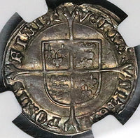 1553 NGC XF 45 Mary Groat 4 Pence Hammered Britain Tudor England Coin (24111203C)