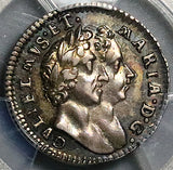 1690 6/5 PCGS AU 55 William Mary 4P Error Groat Great Britain England Silver Coin POP 2/0 (26021102C)