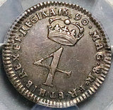 1690 6/5 PCGS AU 55 William Mary 4P Error Groat Great Britain England Silver Coin POP 2/0 (26021102C)