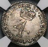 1690 6/5 NGC AU 58 William Mary 4 Pence Error Groat Great Britain Silver Coin (23110704C)