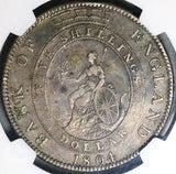 1804 NGC XF George III Great Britain 5 Shillings Bank Dollar Crown Silver Coin (25082901C)