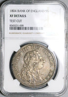 1804 NGC XF George III Great Britain 5 Shillings Bank Dollar Crown Silver Coin (25082901C)