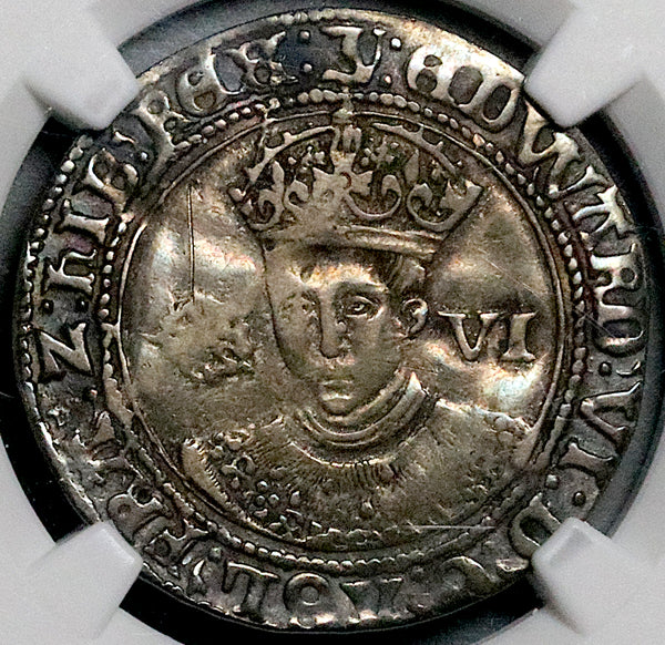 1551 NGC VF Edward VI 6 Pence Britain Hammered Boy King Silver