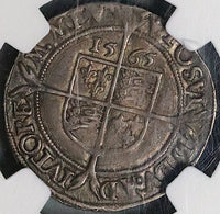 1565 NGC XF 45 Elizabeth I 6 Pence Britain Silver Coin POP 1/0 (22093001D)