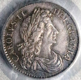 1674 PCGS AU 58 Charles II 6 Pence Great Britain England Sterling Silver Coin POP 1/3 (25030601C)