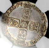 1703 NGC AU 58 Anne Vigo 6 Pence Great Britain England Treasure Silver Coin (25110901D)