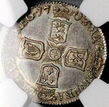 1703 NGC AU 58 Anne Vigo 6 Pence Great Britain England Treasure Silver Coin (25110901D)