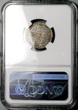 1703 NGC AU 58 Anne Vigo 6 Pence Great Britain England Treasure Silver Coin (25110901D)