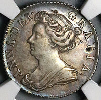 1707 NGC AU 58 Anne 6 Pence Great Britain Silver Post Union Coin (24081301D)