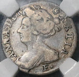 1707-E Star NGC VF 20 Anne 6 Pence Great Britain Rare Post Union Silver Coin POP 1/0 (25100901C)