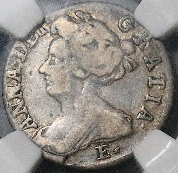 1707-E Star NGC VF 20 Anne 6 Pence Great Britain Rare Post Union Silver Coin POP 1/0 (25100901C)