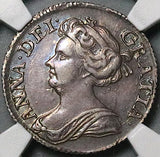 1711 NGC AU Anne 6 Pence Great Britain Post Union Sterling Silver Coin (23121402C)