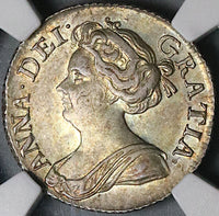 1711 NGC MS 61 Anne 6 Pence Great Britain Post Union Sterling Silver Coin (25042002C)