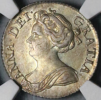 1711 NGC MS 61 Anne 6 Pence Great Britain Post Union Sterling Silver Coin (25042002C)