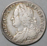 1745 George II 6 Pence Great Britain LIMA Scarce Sterling Silver Coin (26071405R)