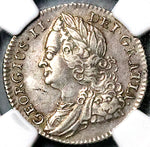 1745 NGC XF 45 Great Britain 6 Pence George II Roses Sterling Silver Coin POP 3/4 (25081402C)