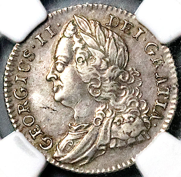 1745 NGC XF 45 Great Britain 6 Pence George II Roses Sterling Silver Coin POP 3/4 (25081402C)