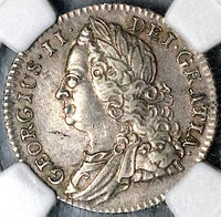 1745 NGC XF 45 Great Britain 6 Pence George II Roses Sterling Silver Coin POP 3/4 (25081402C)