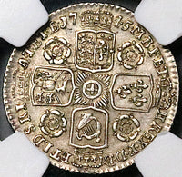 1745 NGC XF 45 Great Britain 6 Pence George II Roses Sterling Silver Coin POP 3/4 (25081402C)