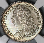 1750 NGC MS 64+ George II 6 Pence Great Britain Silver Colonial Coin POP 2/1 (23072802C)