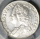 1757 PCGS MS 63 George II 6 Pence Great Britain Colonial Sterling Silver Coin (25101203C)