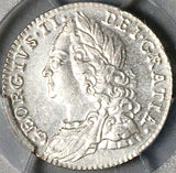 1757 PCGS MS 63 George II 6 Pence Great Britain Colonial Sterling Silver Coin (25101203C)