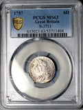 1757 PCGS MS 63 George II 6 Pence Great Britain Colonial Silver Coin (26091601C)
