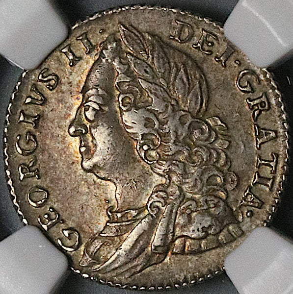 1757 NGC XF 45 George II 6 Pence Great Britain Colonial Sterling Silver Coin (24072701C)