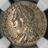 1757 NGC XF 45 George II 6 Pence Great Britain Colonial Sterling Silver Coin (24072701C)