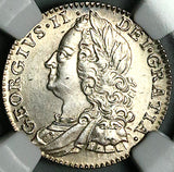 1758/7 NGC MS 63 George II 6 Pence Great Britain Overdate Rare Silver Coin (25111701C)