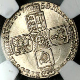 1758/7 NGC MS 63 George II 6 Pence Great Britain Overdate Rare Silver Coin (25111701C)