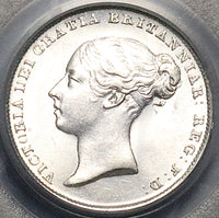 1842 PCGS MS 63 Victoria 6 Pence Great Britain OGH Rare Silver Coin (23111102C)