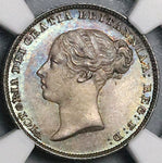 1844 NGC MS 66 Victoria 6 Pence Great Britain Rare Large 44 Sterling SIlver Coin POP 1/1 (22061001D)