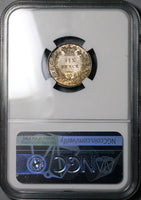 1844 NGC MS 66 Victoria 6 Pence Great Britain Rare Large 44 Sterling SIlver Coin POP 1/1 (22061001D)