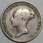 1856 Victoria 6 Pence VF Great Britain Die Chip Mint Error Sterling Silver Coin (23120701R)