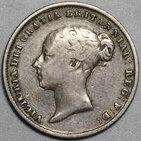 1856 Victoria 6 Pence VF Great Britain Die Chip Mint Error Sterling Silver Coin (23120701R)