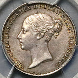 1867 PCGS AU 58 Victoria 6 Pence Die 11 Rare Great Britain Sterling Silver Coin (25090101C)