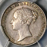 1867 PCGS AU 58 Victoria 6 Pence Die 11 Rare Great Britain Sterling Silver Coin (25090101C)