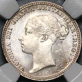 1879 NGC MS 64 Victoria 6 Pence No Die Number PL Great Britain Sterling Silver Coin (25112601C)